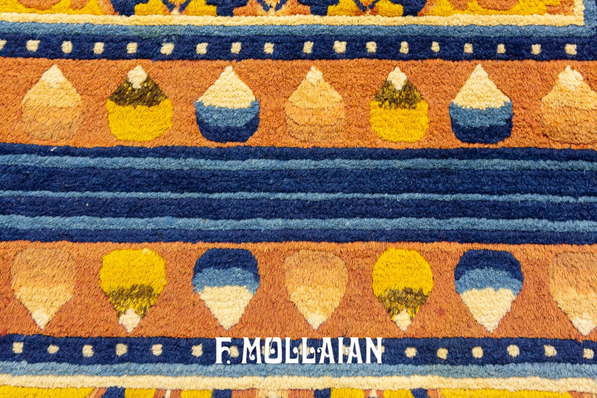 Antique Tibet Rug Gold/Blue Color n°:207979